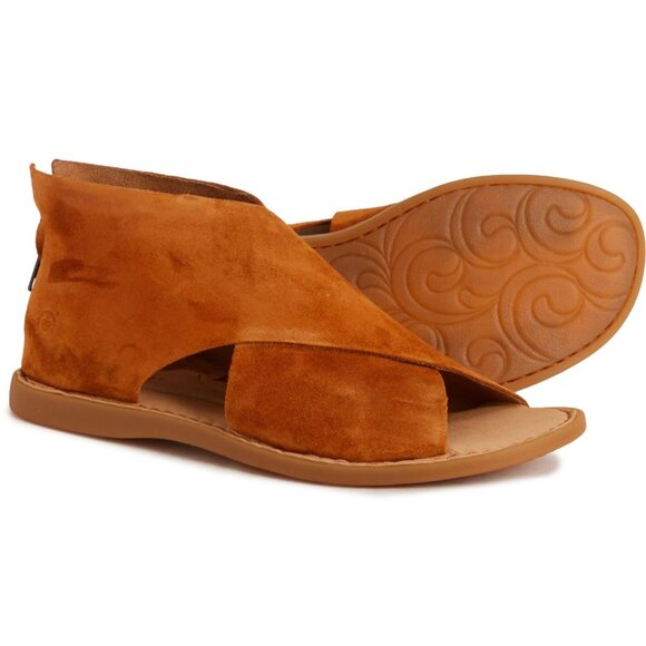 NEW Born  Iwa Sandals - Suede Open-Toe - For Women in Cognac 72523s2 - Picture 4 of 6